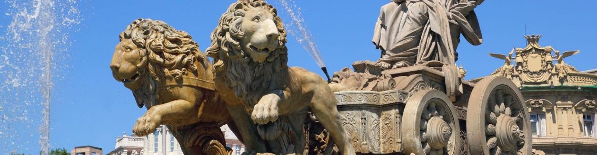 Cibeles statue Madrid fountain in Paseo de Castellana at Spain
